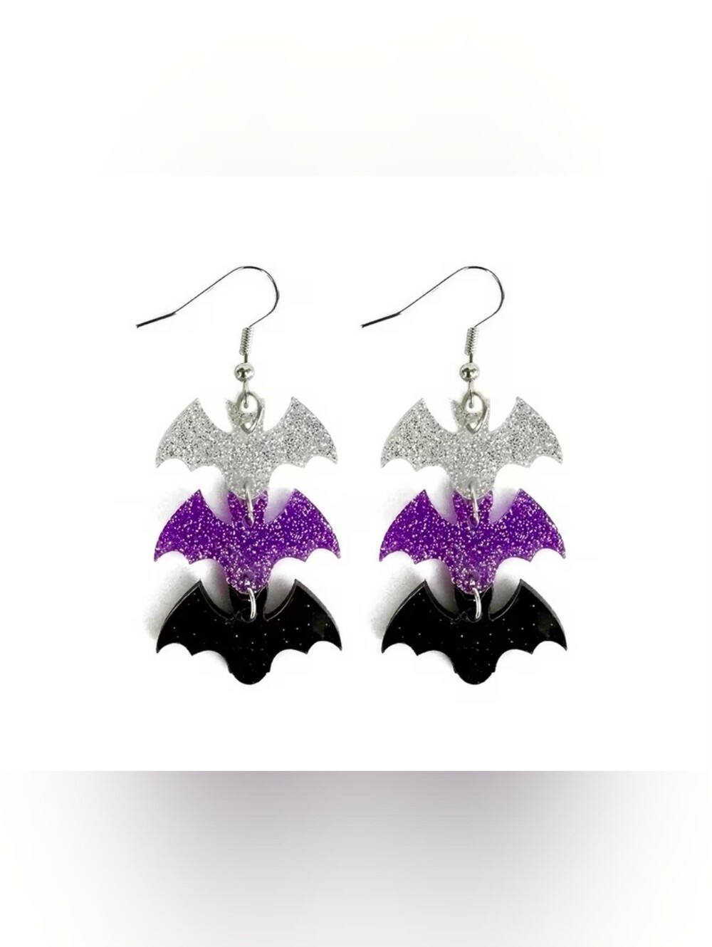 $8 Each Or Bundle 5/$20 Triple Bat Dangle Glitter Earrings